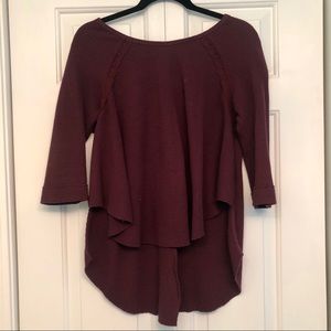 Free People waffle knit top with mesh detailing